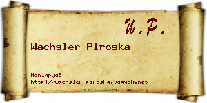 Wachsler Piroska névjegykártya